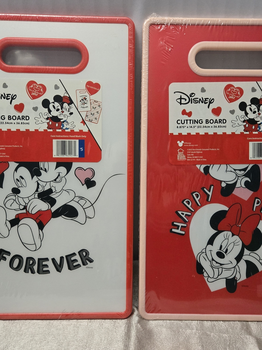 Disney Minnie & Mickey Red and White Cutting Board Set